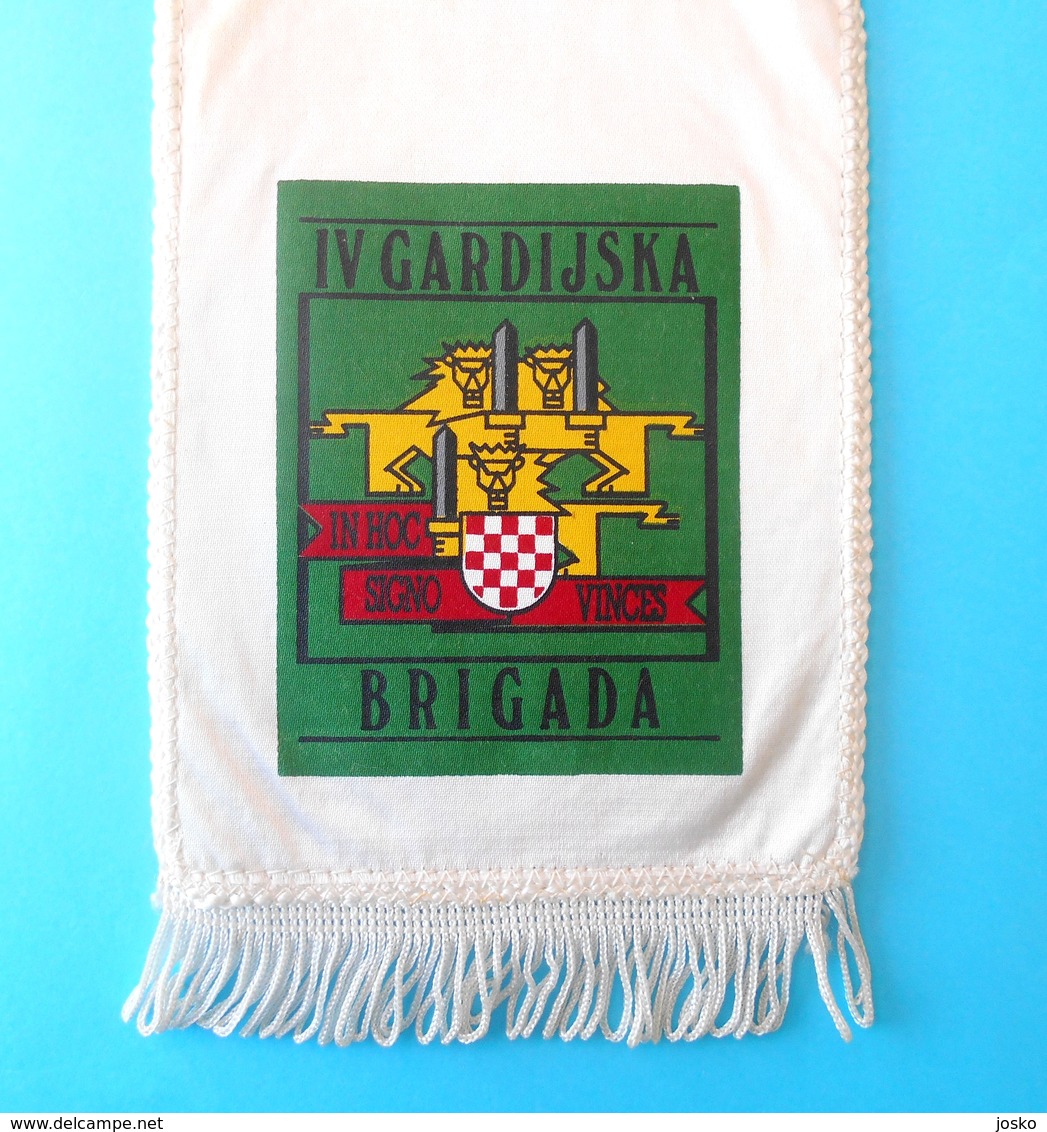 4. GARDIJSKA BRIGADA (Pauci - Split) - Croatia Army OLDER LARGER Pennant * Flag Croatie Armee Kroatien Croazia Croacia - Flaggen