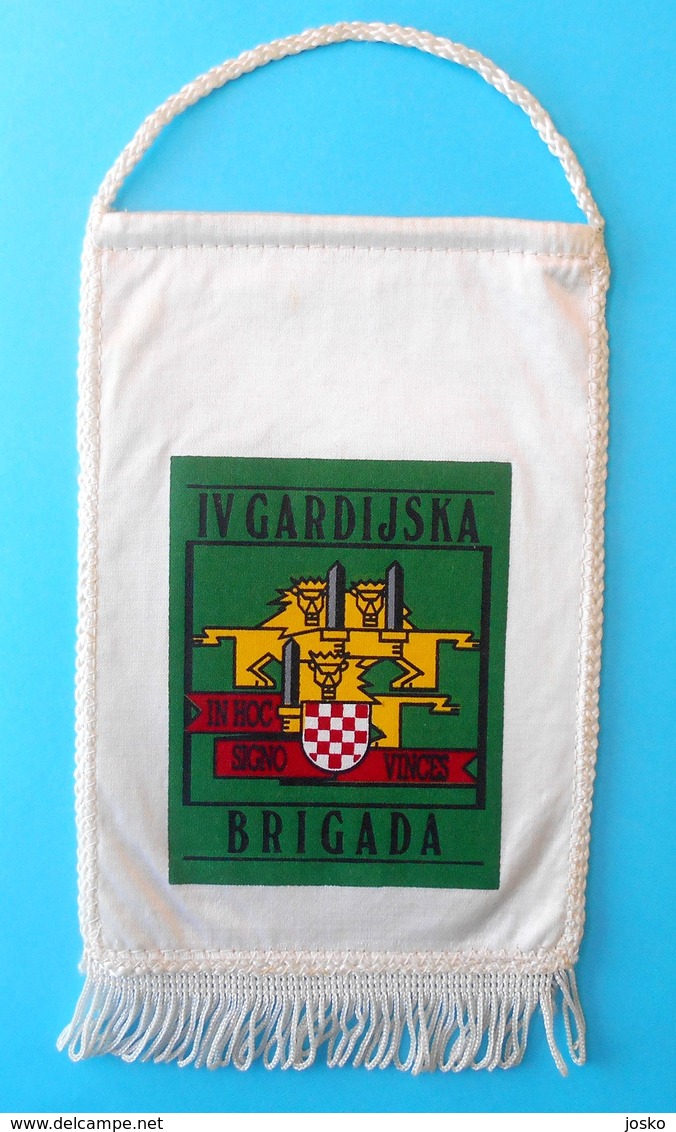 4. GARDIJSKA BRIGADA (Pauci - Split) - Croatia Army OLDER LARGER Pennant * Flag Croatie Armee Kroatien Croazia Croacia - Drapeaux