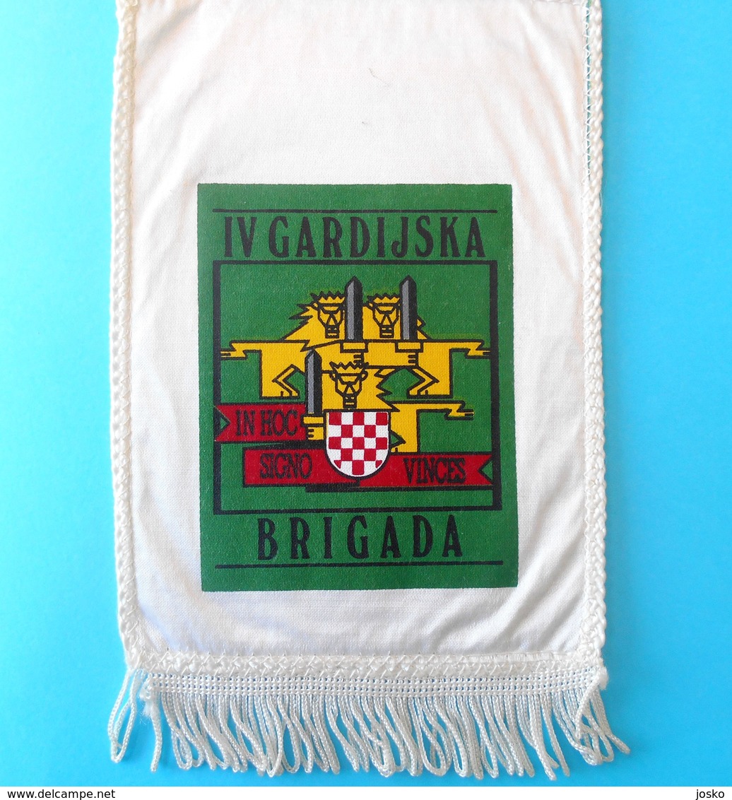 4. GARDIJSKA BRIGADA (Pauci - Split) - Croatia Army OLDER LARGER Pennant * Flag Croatie Armee Kroatien Croazia Croacia - Drapeaux