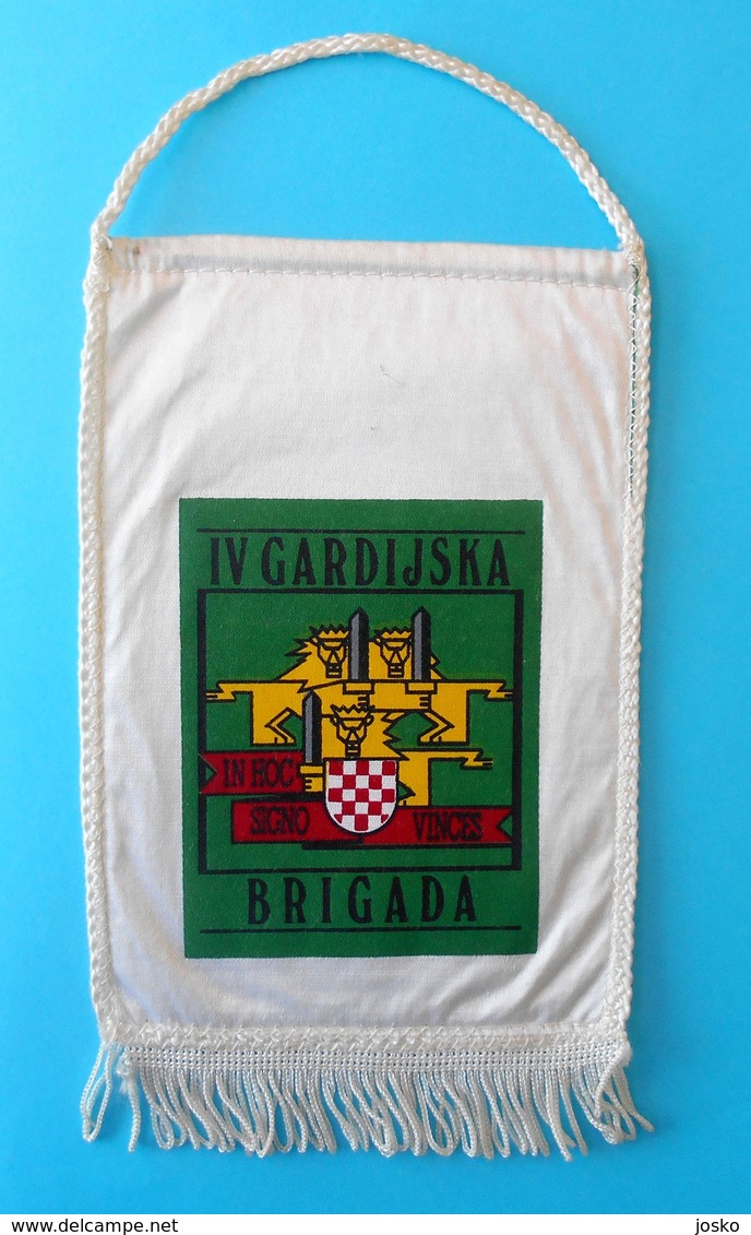 4. GARDIJSKA BRIGADA (Pauci - Split) - Croatia Army OLDER LARGER Pennant * Flag Croatie Armee Kroatien Croazia Croacia - Drapeaux