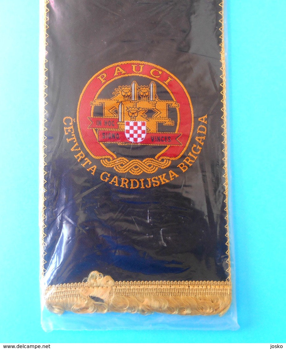 4. GARDIJSKA BRIGADA (Pauci - Split) - Croatia Army OLD LARGER Pennant * MINT * Croatie Armee Kroatien Croazia Croacia - Flags