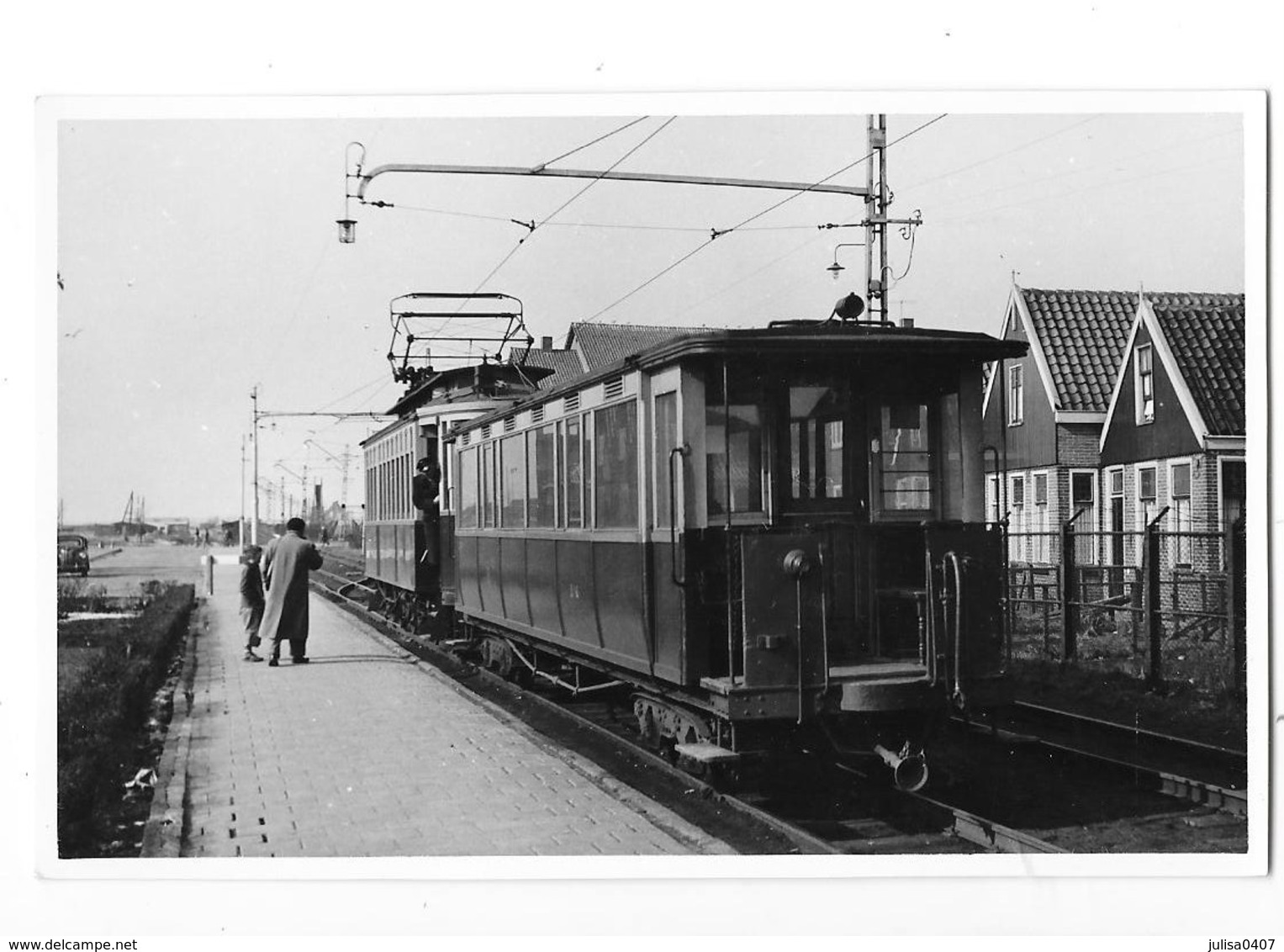 VOLENDAM Environs (pays Bas) Carte Photo Tramway Ligne Amsterdam Volendam 1955 - Volendam