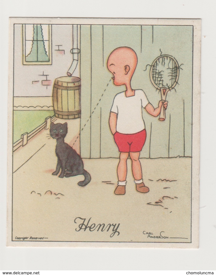 Carl Anderson WIX & Sons KENSITAS 1936 HENRY Humour Young Boy Joke Chat Cat Tennis Raquette - Wills