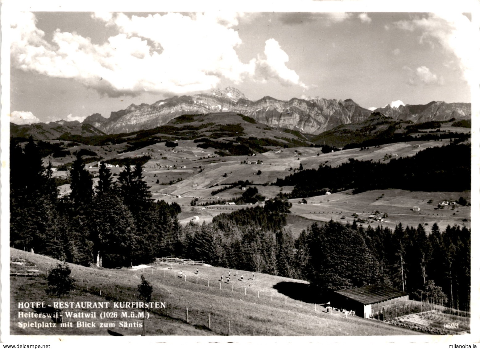 Hotel-Restaurant Kurfirsten - Heiterswil-Wattwil - Spielplatz Mit Blick Zum Säntis (9693) * 14. 9. 1970 - Wattwil