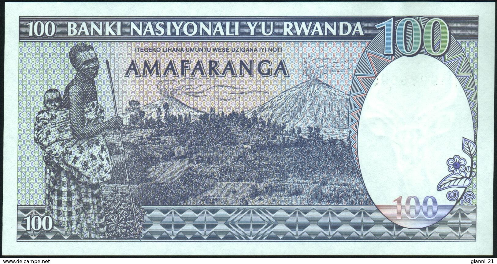 RWANDA - 100 Francs 24.04.1989 {Prefix Z} UNC P.19 - Rwanda