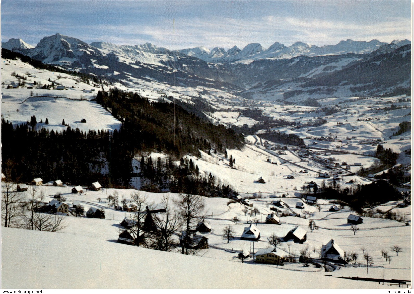 Wintersberg SG Im Toggenburg - Blick Auf Krummenau, Neu St. Johann-Nesslau, Mit Churfirsten (39033) - Krummenau