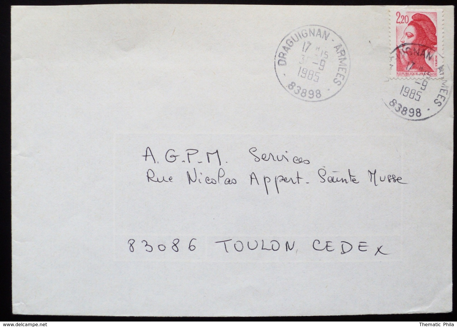 1985 France Francia Circulated Cover Draguignan Armees Armee Militaire Military Army - Autres & Non Classés