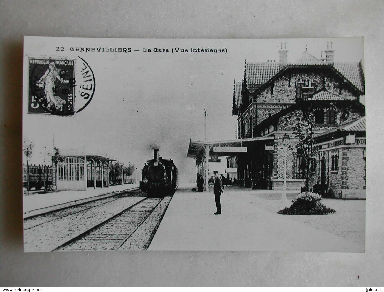 PHOTO Repro De CPA - Gare - La Gare De Gennevilliers - Trains