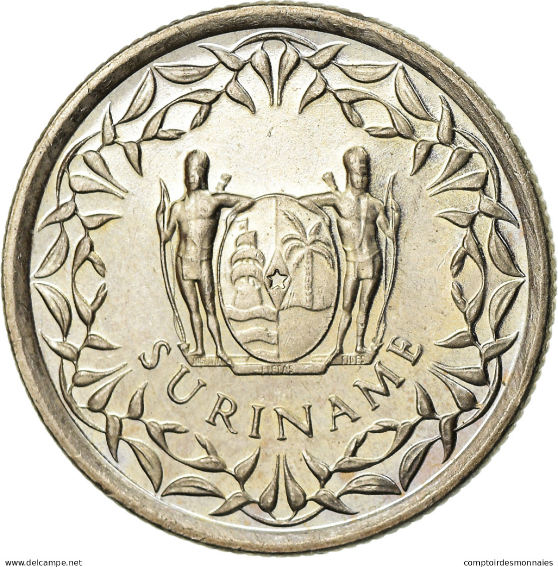 Monnaie, Surinam, 25 Cents, 1989, TTB, Nickel Plated Steel, KM:14A - Surinam 1975 - ...