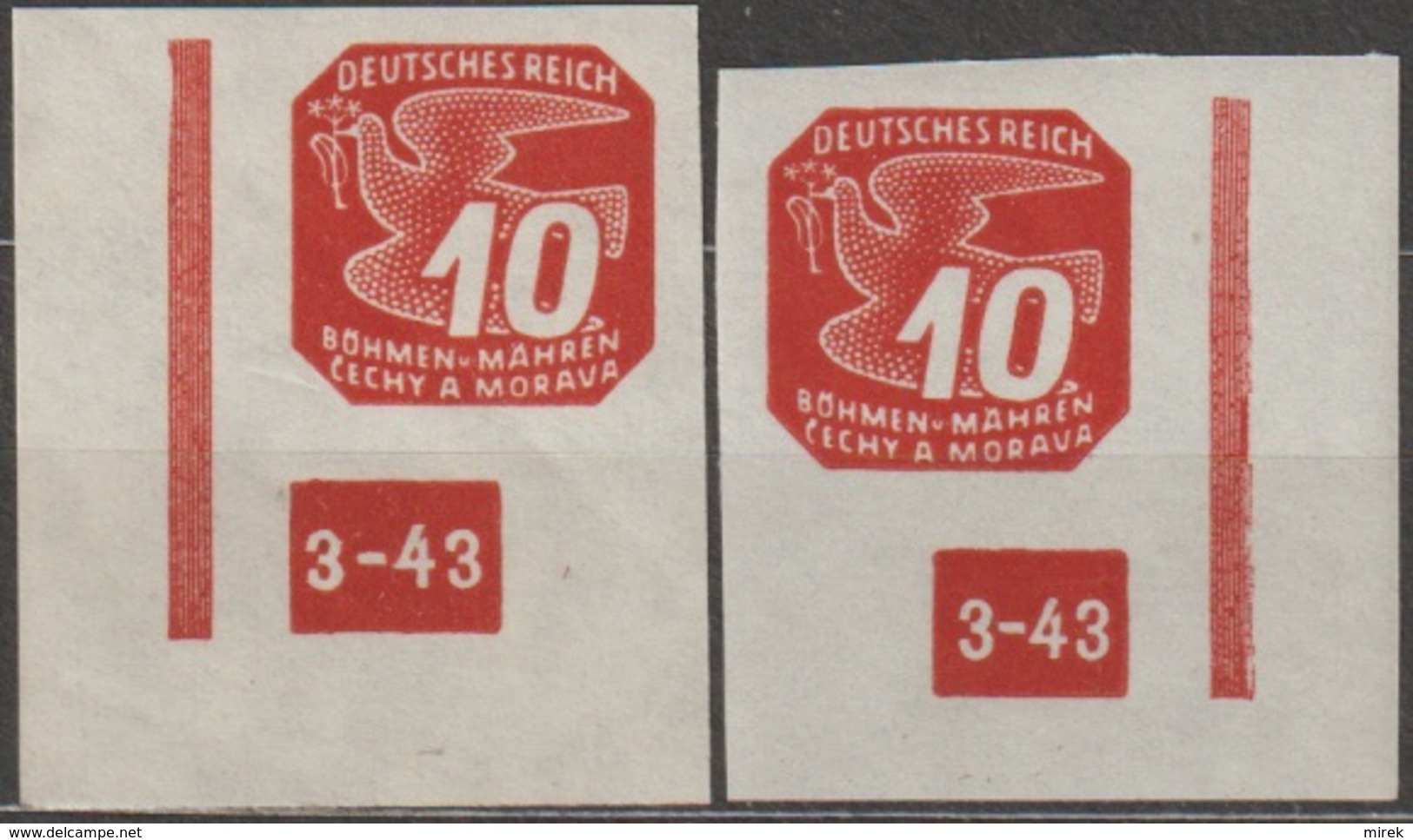 53/ Bohemia & Moravia; Newspaper - ** Nr. NV 14 - Corner Stamps, Broken Frame, Plate Marks 3-43 - Neufs