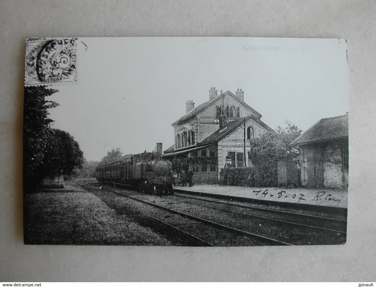 PHOTO Repro De CPA - Gare - La Gare De Luzarches - Eisenbahnen