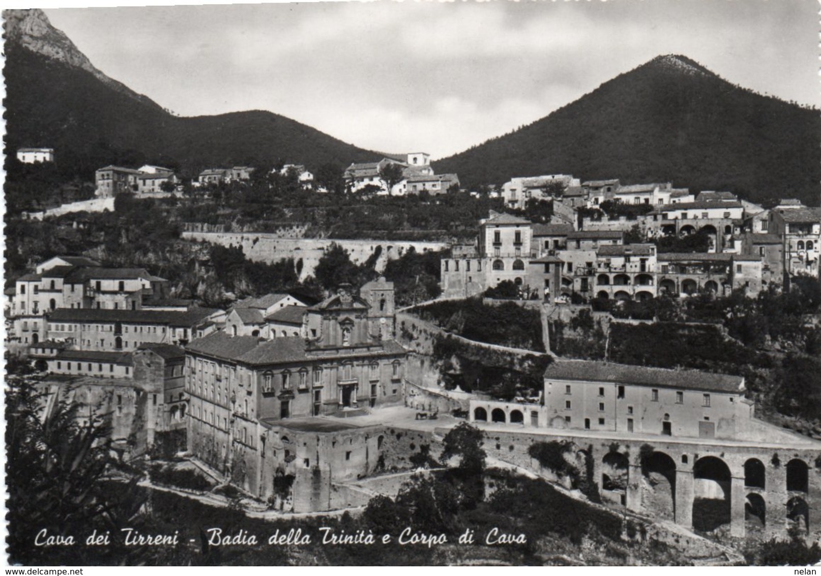 CAVA DEI TIRRENI-BADIA DELLA TRINITA E CORPO DI CAVA-1950-VERA FOTO - Cava De' Tirreni