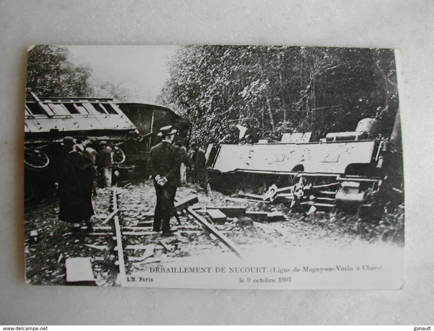 PHOTO Repro De CPA - Train - Déraillement De Nucourt - Ligne De Magny En Vexin à Chars - Le 9 Octobre 1907 - Eisenbahnen