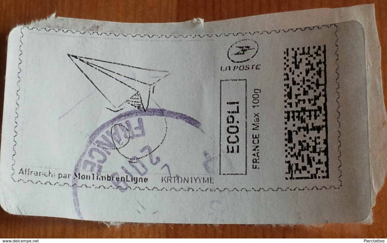 Timbre En Ligne "Avion En Papier" (Ecopli) - France - Timbres à Imprimer (Montimbrenligne)