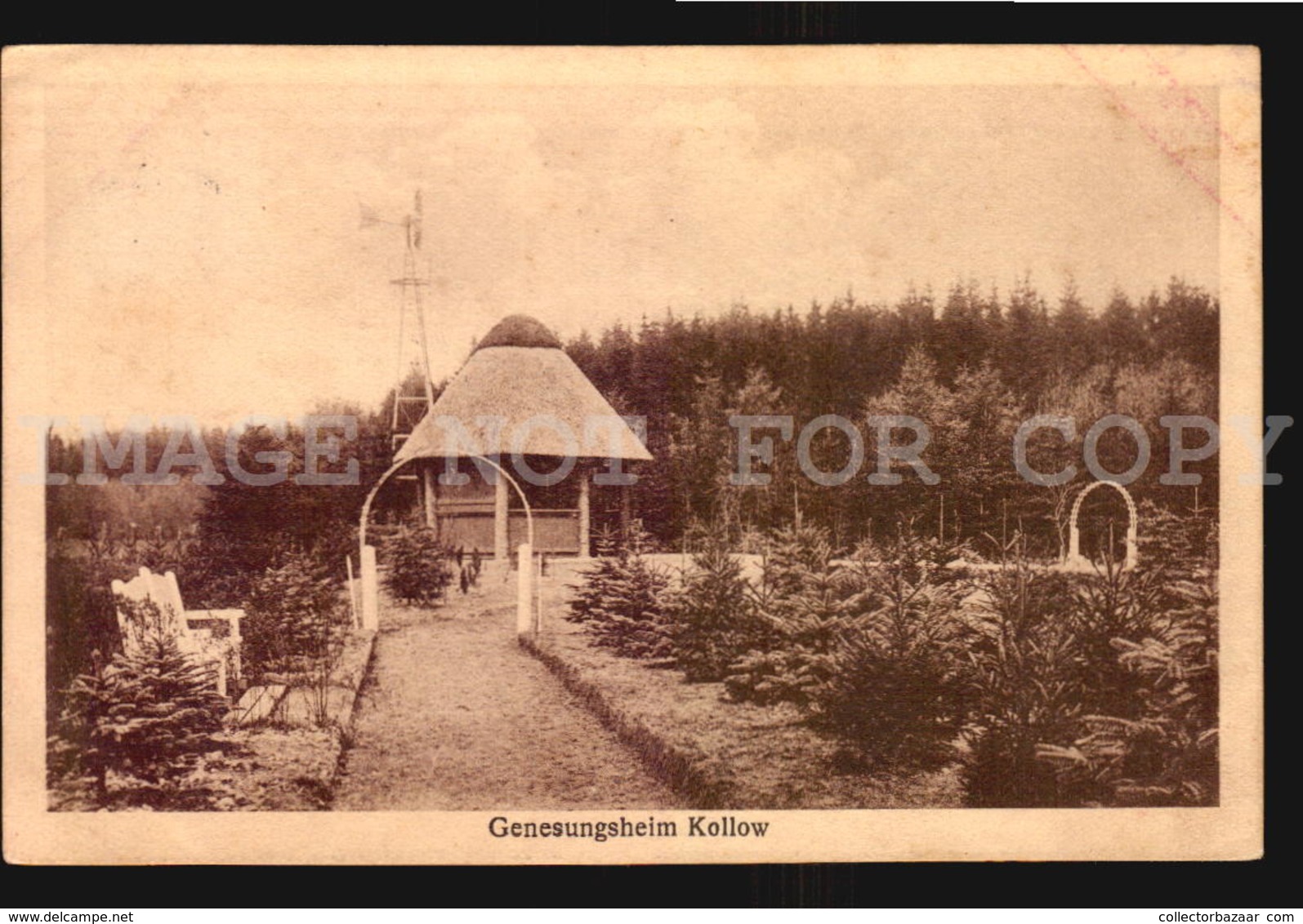 Windmill Water Wind Pump Germany Genesungsheim Kollow  Vintage Orignal Postcard Ak W5-1441 - Torres De Agua