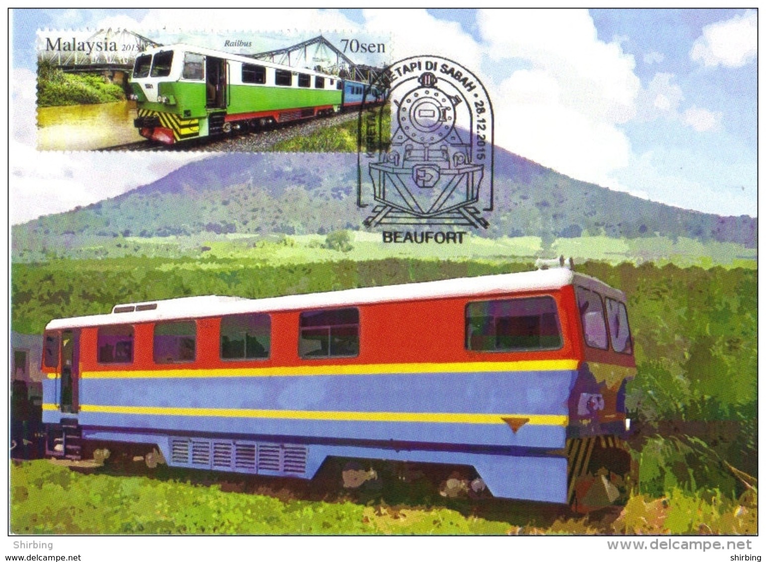 30B:Carte Maximum Card, Sabah Train, Railway 1 Maximum Card,Maxicard,MC - Eisenbahnen