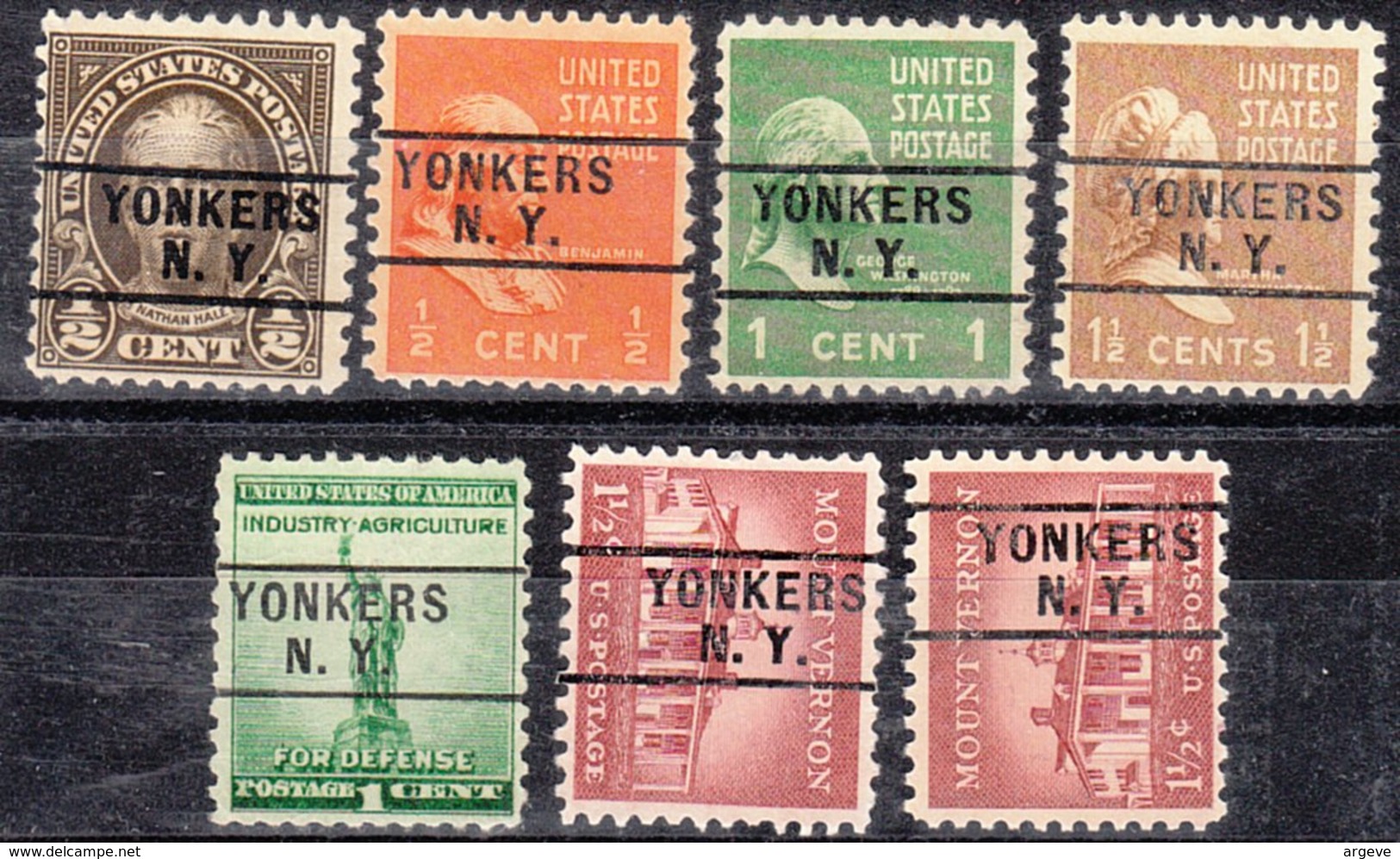 USA Precancel Vorausentwertung Preo, Locals New York, Yonkers  261, 7 Diff. - Vorausentwertungen