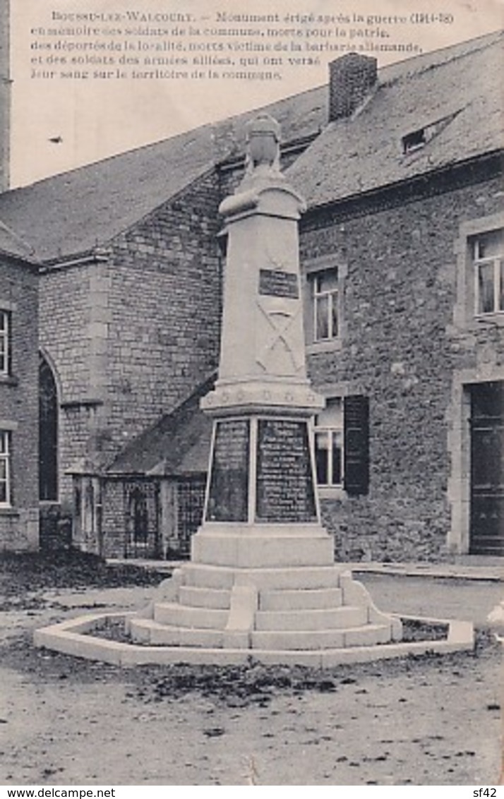 BOUSSU LEZ WALCOURT         MONUMENT ERIGE APRES LA GUERRE DE 1914 18 - Froidchapelle