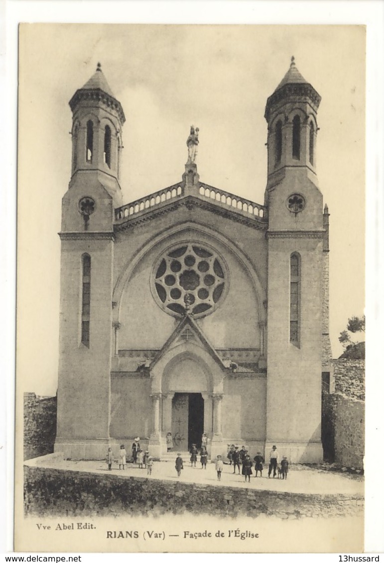 Carte Postale Ancienne Rians - Façade De L'Eglise - Rians