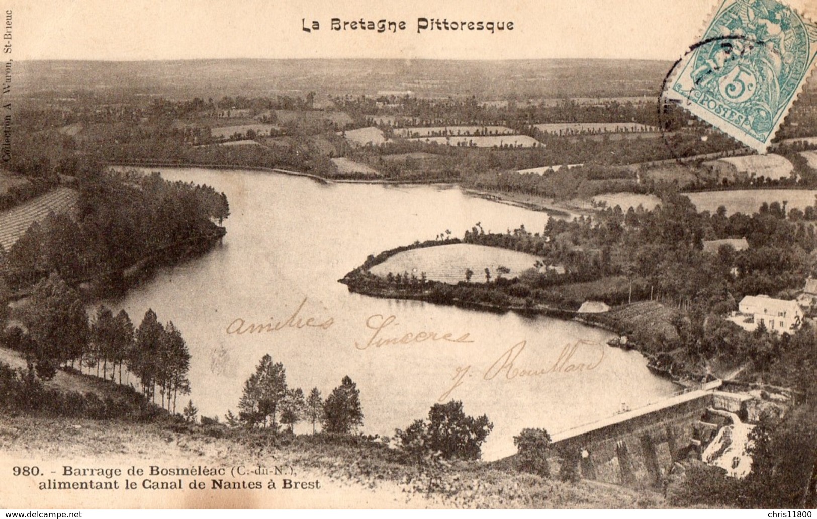 CPA -  22 - BOSMELEAC - Barrage De Bosméléac Alimentant Le Canal De Nantes à Brest - Bosméléac