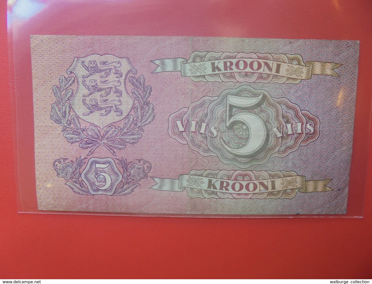 ESTONIE 5 KROONI 1929 CIRCULER (B.12) - Estland