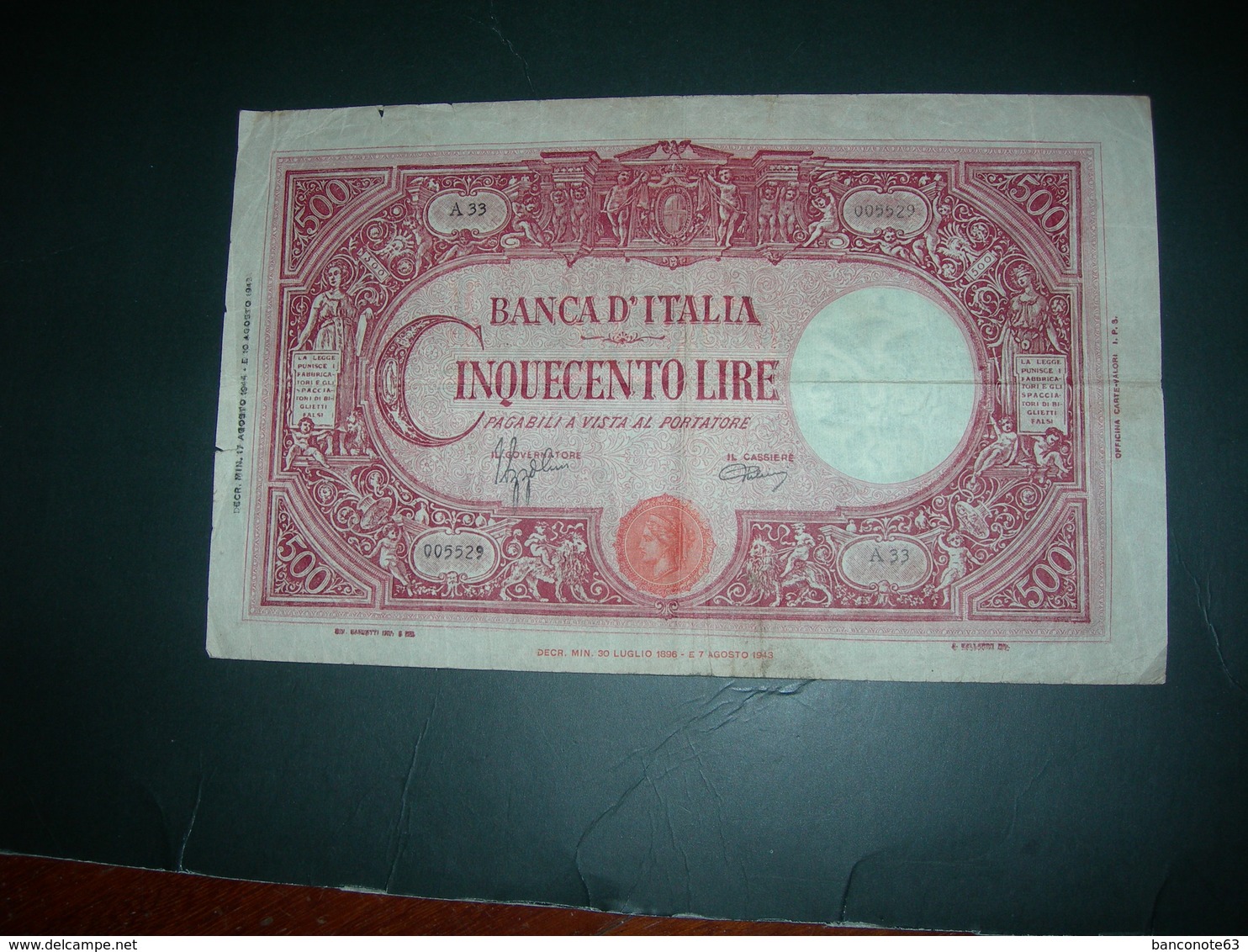 Italia 500 Lire Grande "C" - 500 Liras