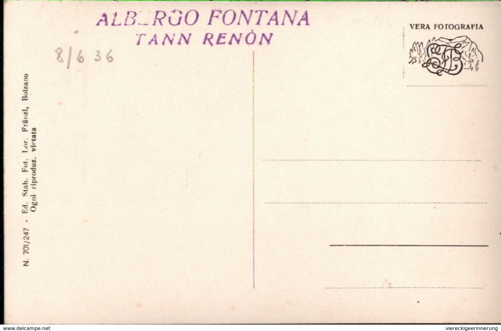 ! Alte Ansichtskarte Dolomiti, Albergo Fontana, Tann Renon, 1936, Südtirol, Trentino Alto Adige - Other & Unclassified