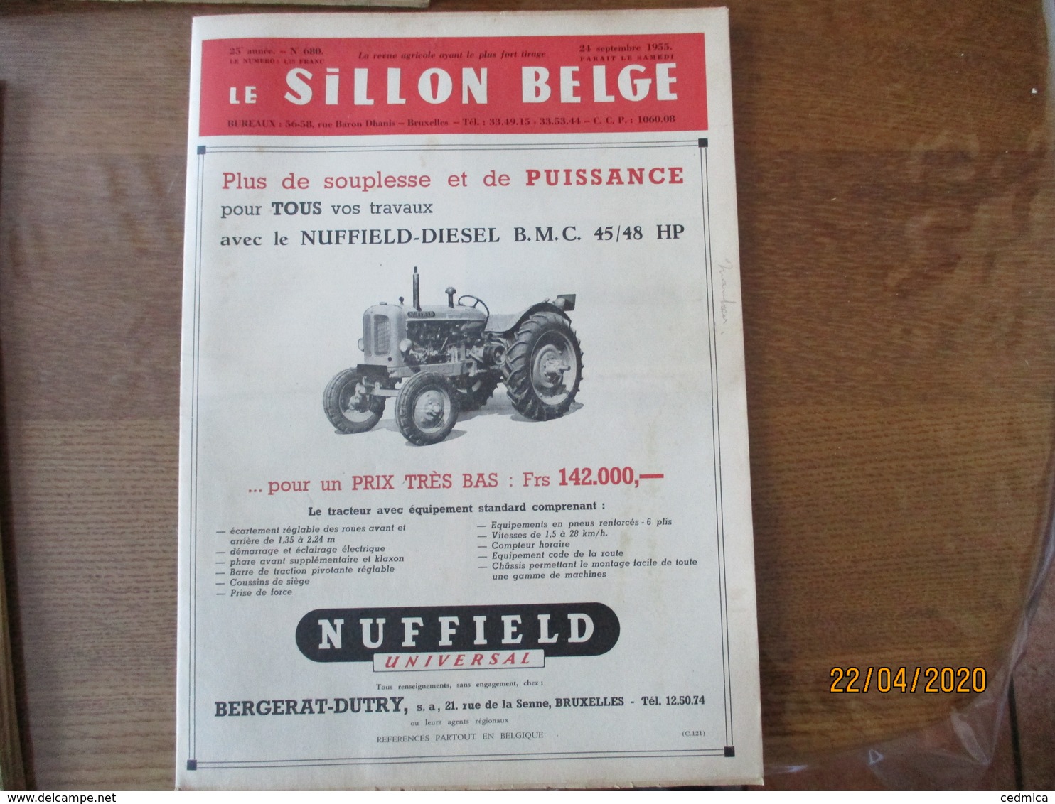 LE SILLON BELGE DU 24 SEPTEMBRE 1955 AVEC LES TAUREAUX QUI ONT PROFITE DE LA LIBERTE ET DE LA PAIX,LE CHEVAL DE TRAIT BE - Animals