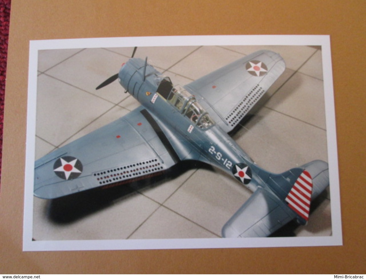 CAGI3 Format Carte Postale Env 15x10cm : SUPERBE (TIRAGE UNIQUE) PHOTO MAQUETTE PLASTIQUE 1/48e SBD DAUNTLESS MIDWAY - Vliegtuigen