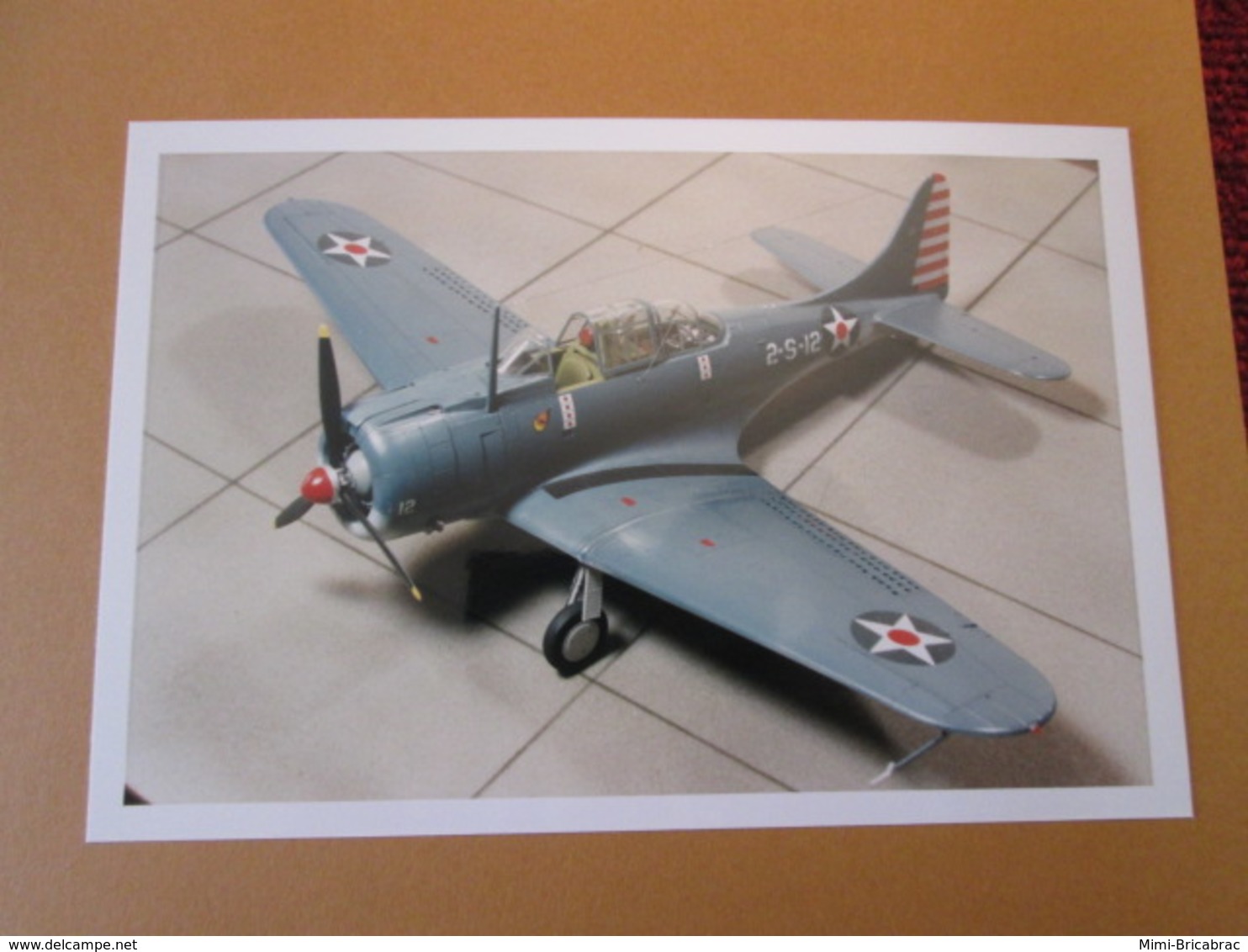CAGI3 Format Carte Postale Env 15x10cm : SUPERBE (TIRAGE UNIQUE) PHOTO MAQUETTE PLASTIQUE 1/48e SBD DAUNTLESS MIDWAY - Vliegtuigen