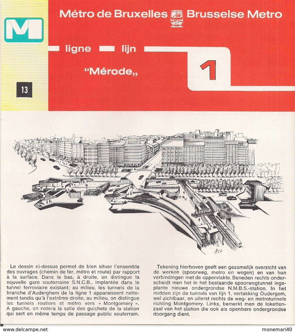 METRO DE BRUXELLES - "Mérode" - LIGNE 1  (Dépliant 13) - Altri & Non Classificati