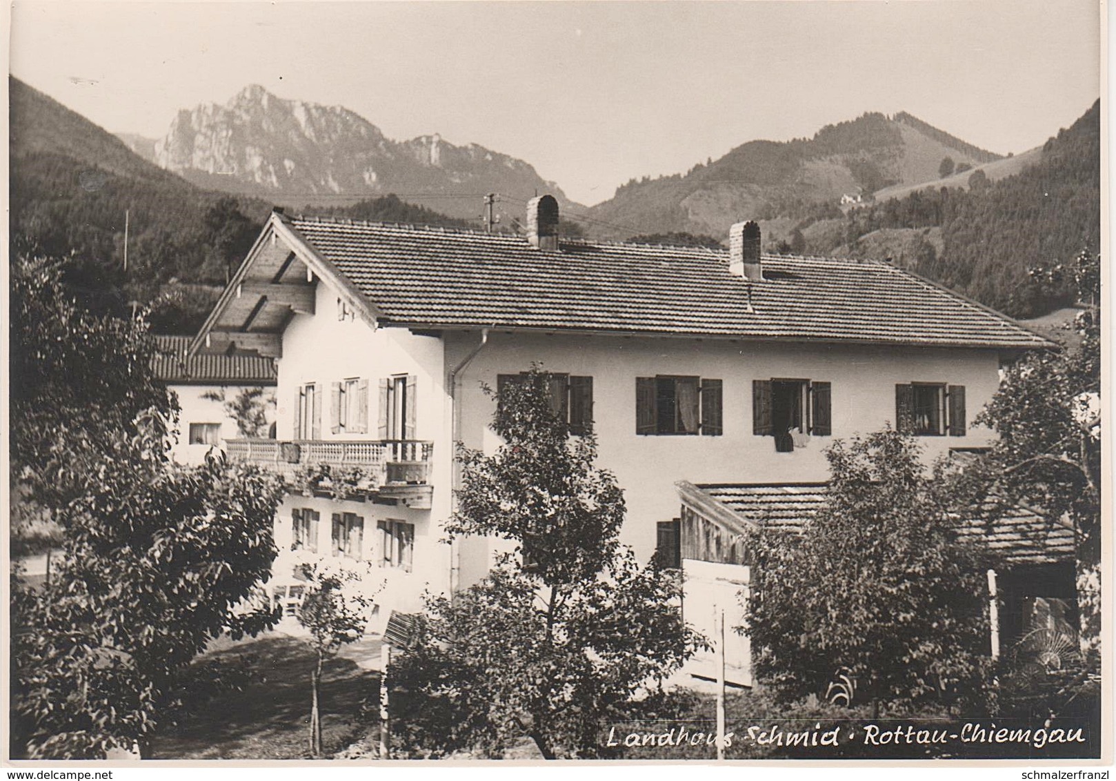 Foto AK Rottau Chiemgau Landhaus Pension Hotel Schmid A Grassau Aschau Bernau Übersee Marquartstein Prien Chiemsee - Chiemgauer Alpen