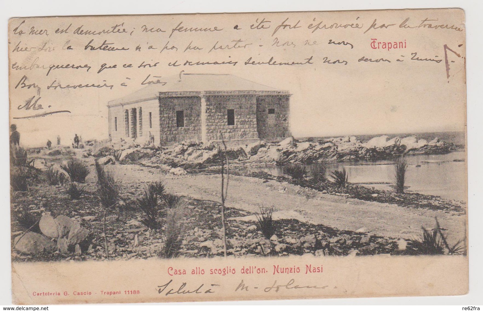 Trapani, Casa Allo Scoglio Dell'onorevole Nunzio Nasi - F.p. - Primi '1900 - Trapani