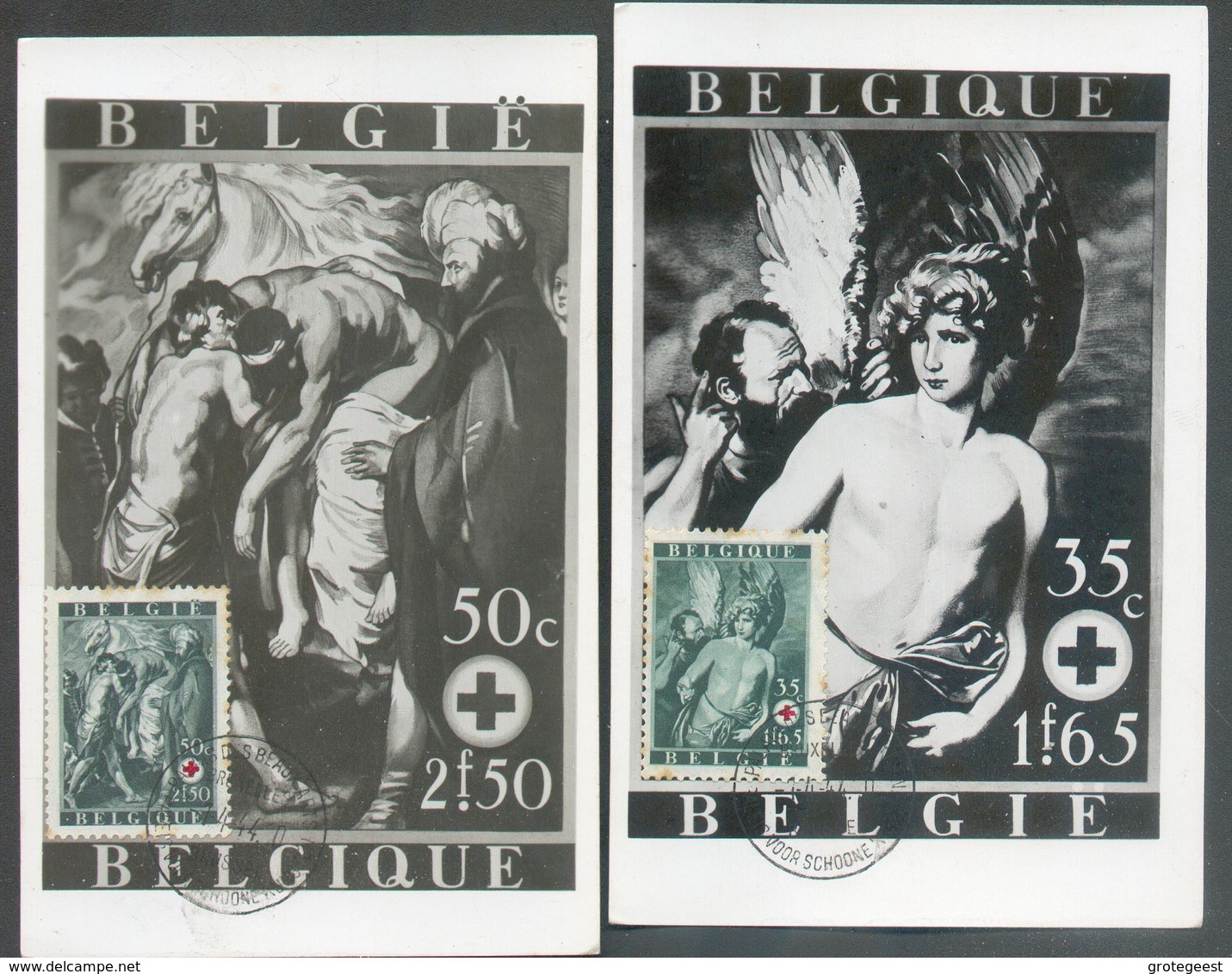 Série De 5 C.Maximum CROIX-ROUGE Peintre VAN DYCK ... Peintures Diverses - 15540 - 1934-1951