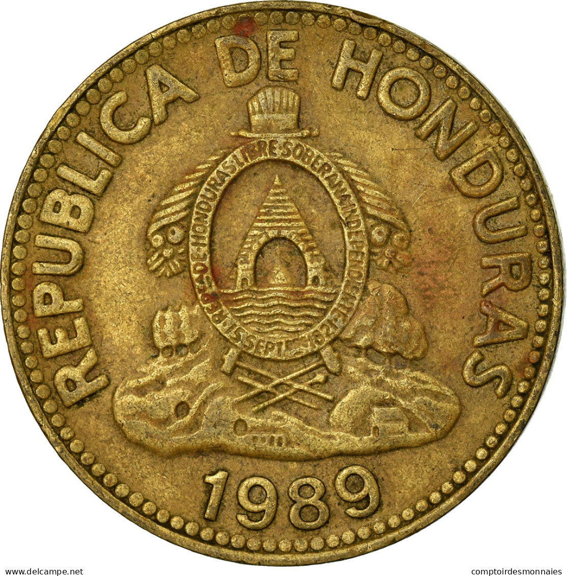 Monnaie, Honduras, 10 Centavos, 1989, TTB, Laiton, KM:76.1a - Honduras