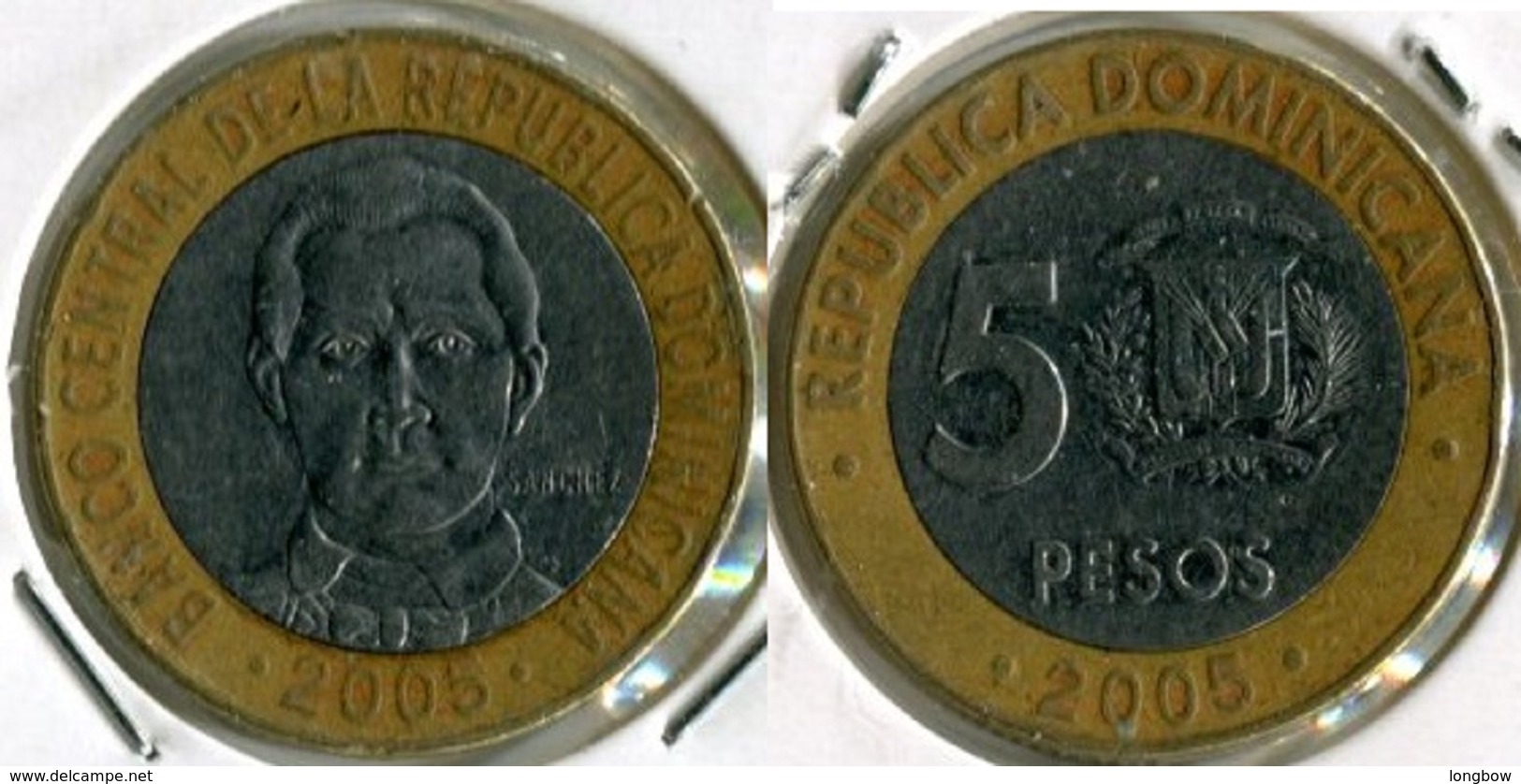 Dominican Republic 5 Pesos 2005 Km#89 - Used - Dominikanische Rep.