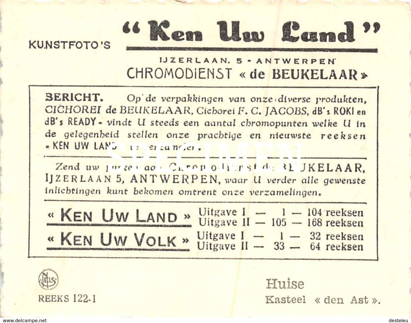 Prentje Ken Uw Land - Kasteel Den Ast - Huise - Kruishoutem