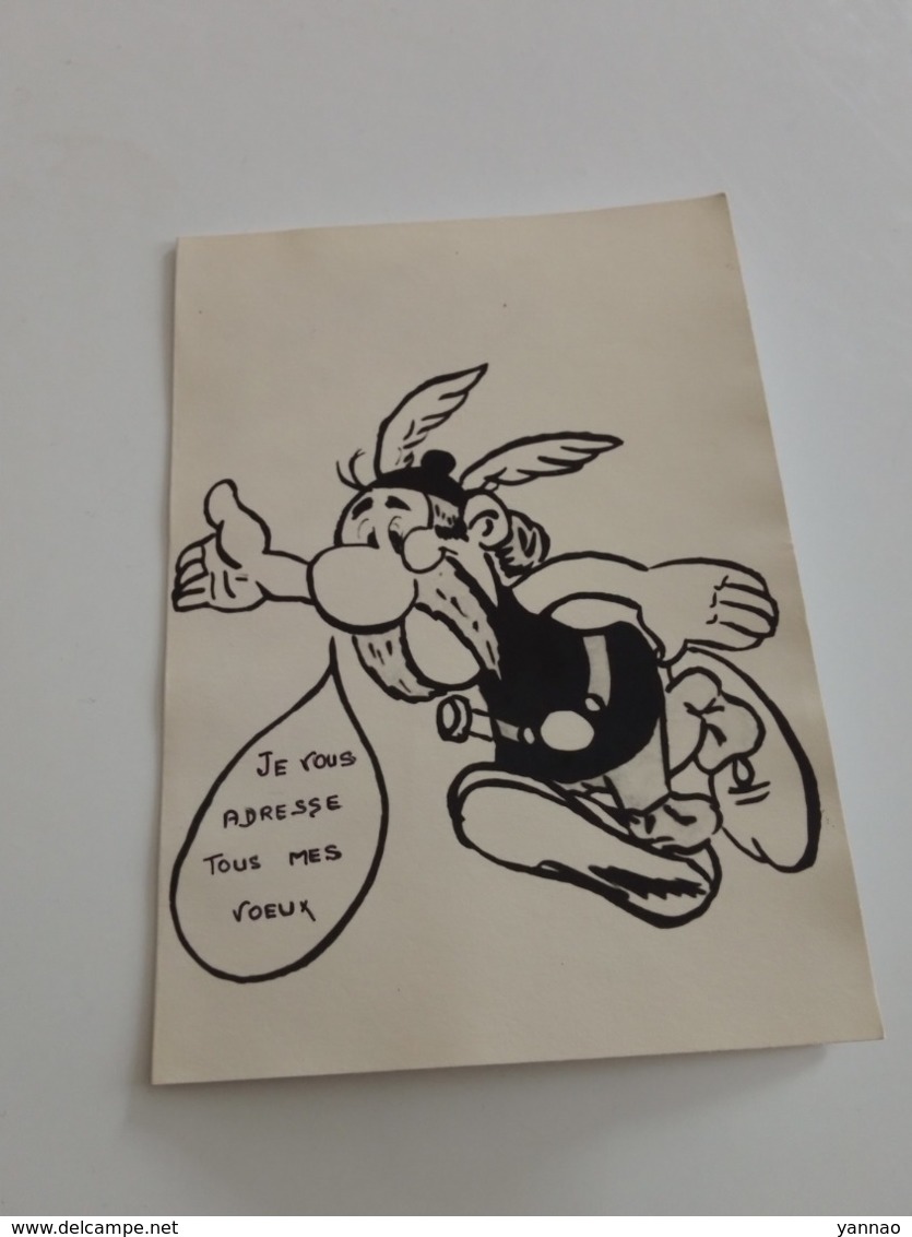 Rare Ancienne Carte De Voeux Astérix Par Goscinny 1968 Je Vous Adresse Tous Mes Voeux - Other & Unclassified