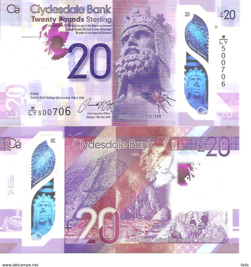 Scotland 20 Pounds  2019 New  UNC Polimer - 20 Pounds