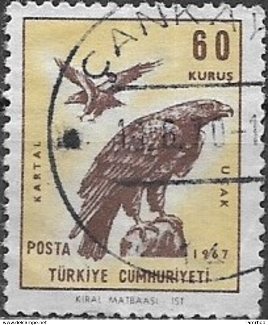 TURKEY 1967 Air. Birds - 60k. Imperial Eagle FU - Airmail