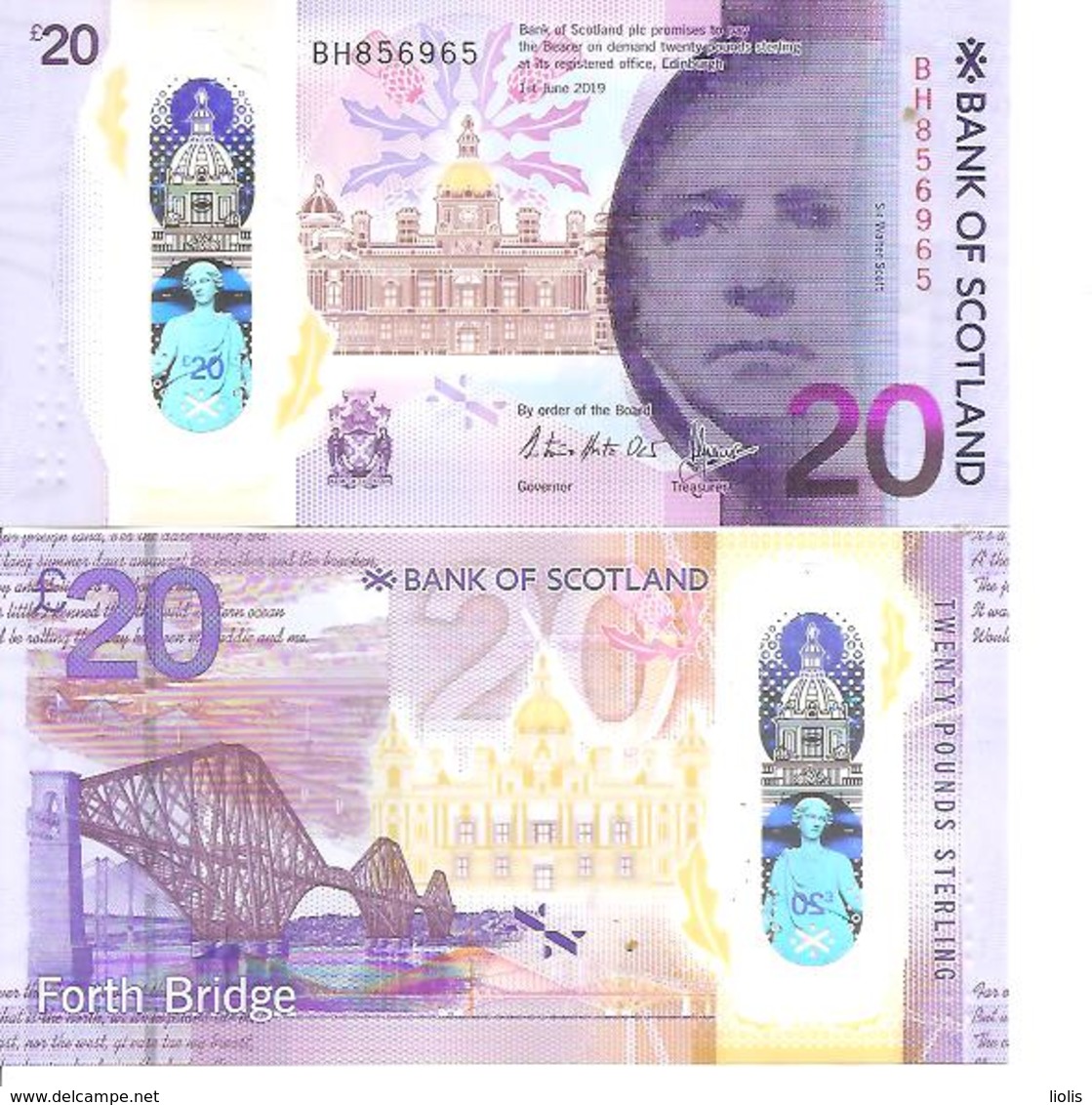 Scotland 20 Pounds  2019 New  UNC Polimer - 20 Pounds