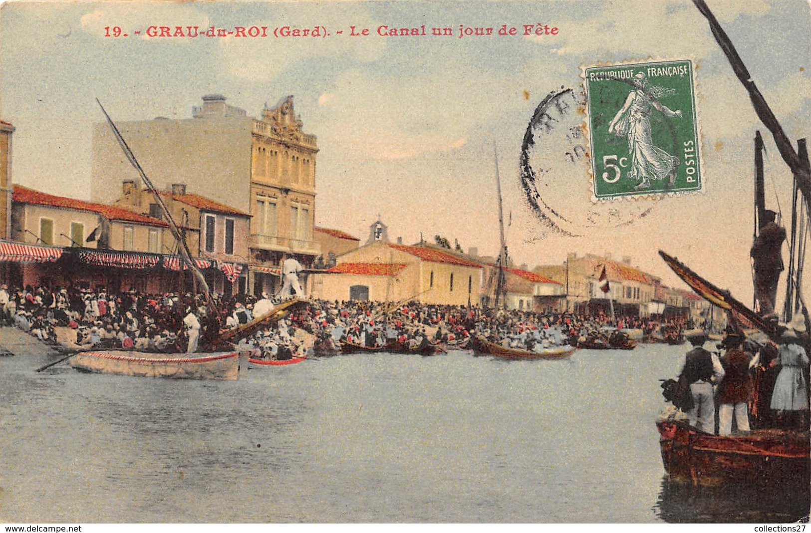 30-LE-GRAU-DU-ROI- LE CANAL UN JOUR DE FÊTE - Le Grau-du-Roi