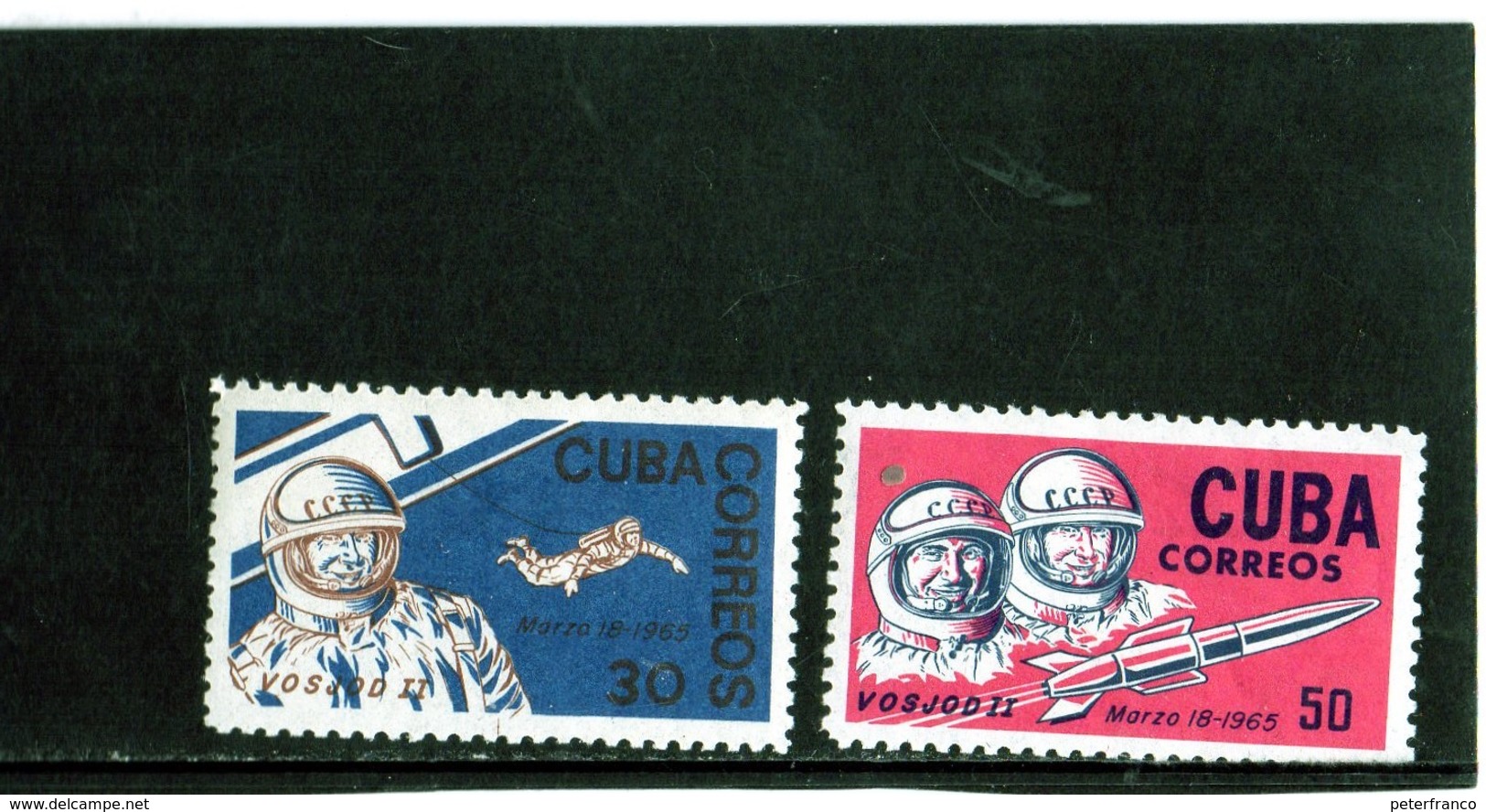 CG33 - 1965 Cuba - Comosmonauti Beliaiev E Leonov - Voskhod 2 - Amérique Du Nord