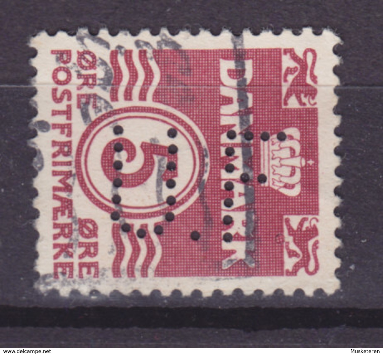 Denmark Perfin Perforé Lochung (U04) 'U.F.' Københavns Understøttelsesforening, København Wellenlinien Stamp (2 Scans) - Plaatfouten En Curiosa