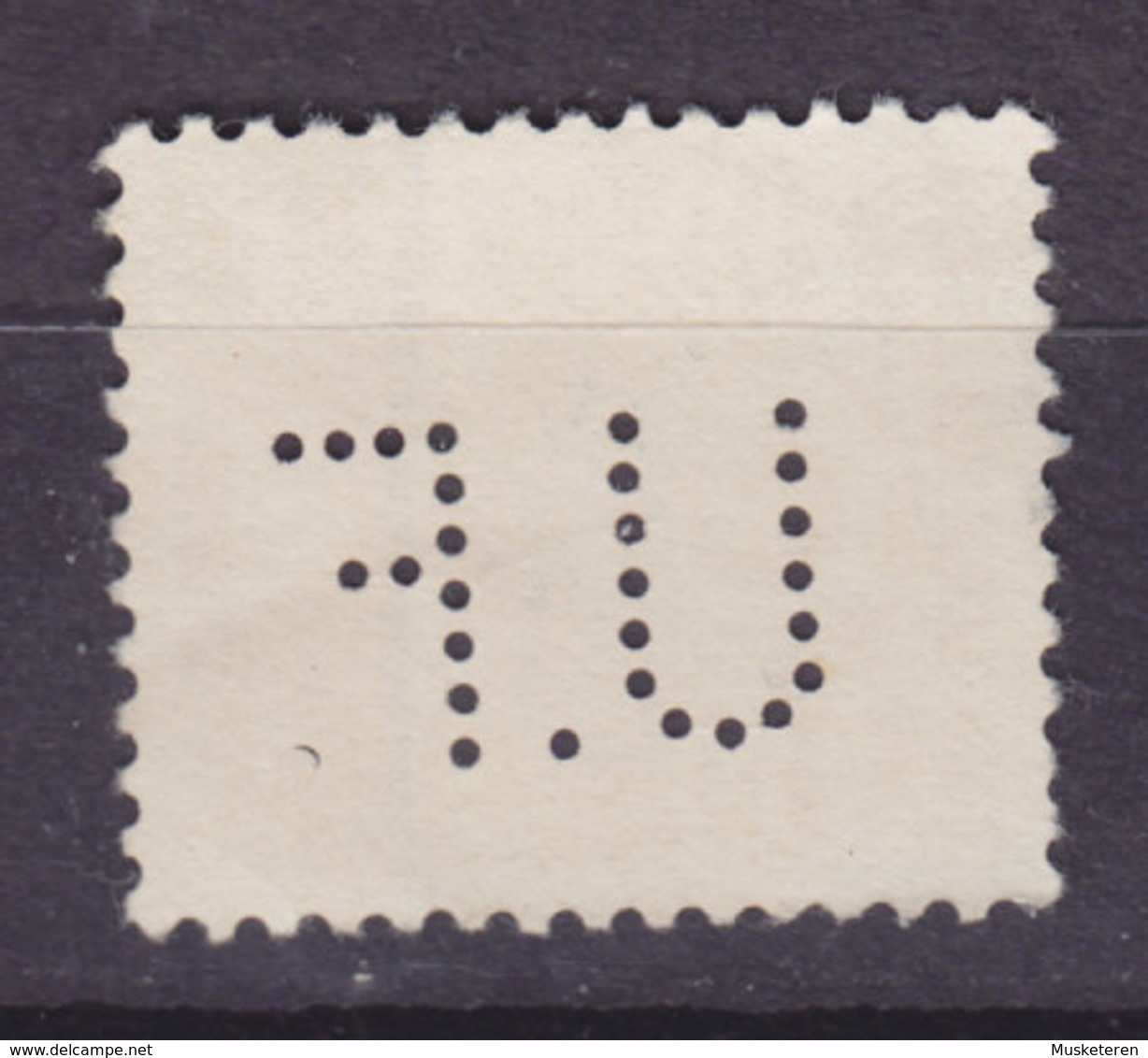 Denmark Perfin Perforé Lochung (U04) 'U.F.' Københavns Understøttelsesforening, København Wellenlinien Stamp (2 Scans) - Plaatfouten En Curiosa