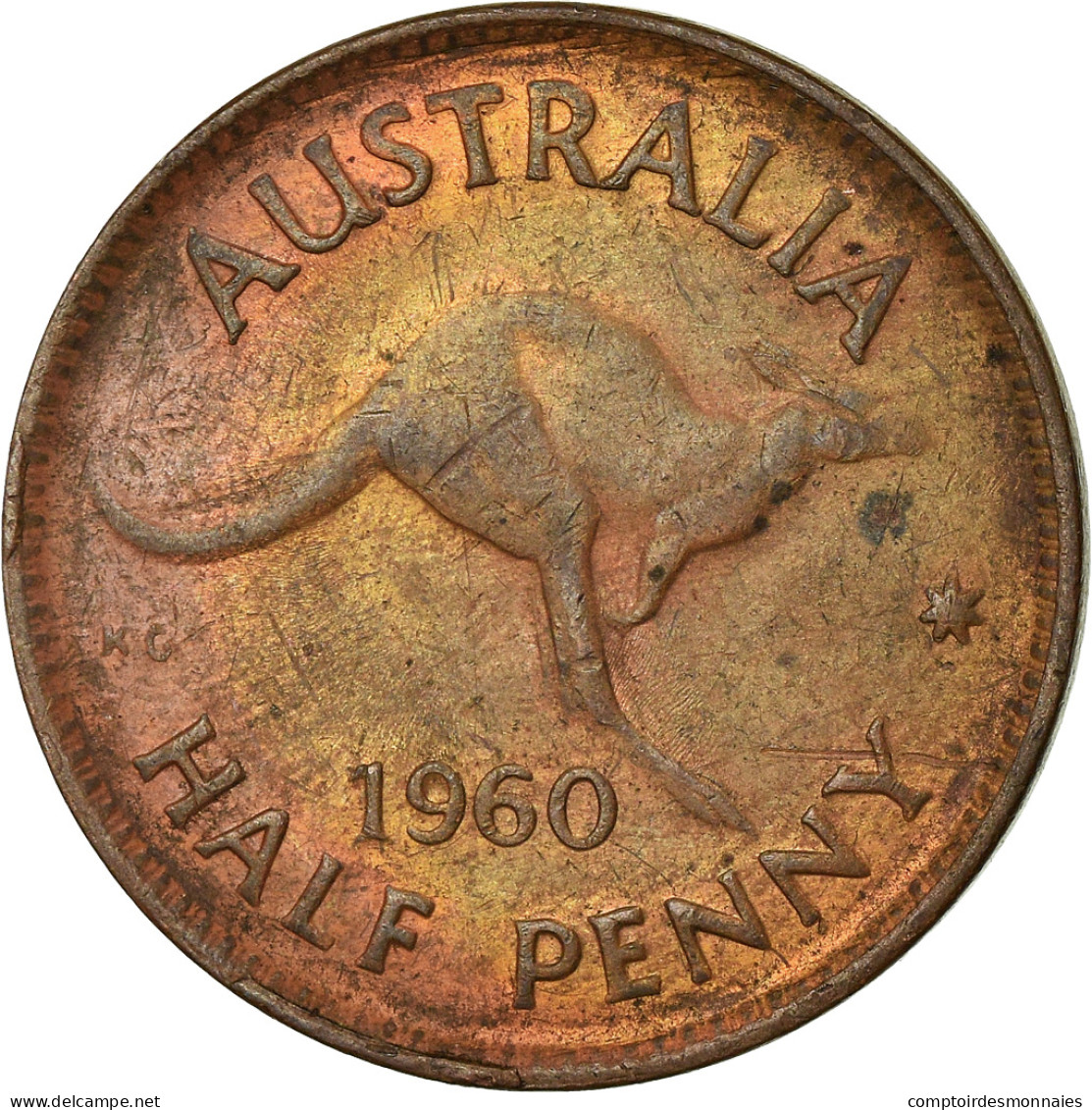 Monnaie, Australie, Elizabeth II, 1/2 Penny, 1960, TB, Bronze, KM:61 - ½ Penny