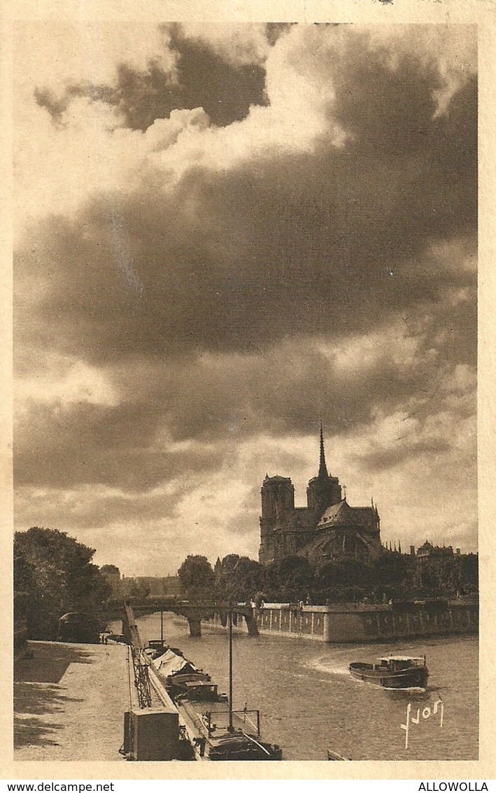 7805" PARIS-NOTRE DAME VUE DU PONT DE LA TOURNELLE"  - CARTOLINA POST. ORIG.  SPED. 1938 - Notre Dame De Paris