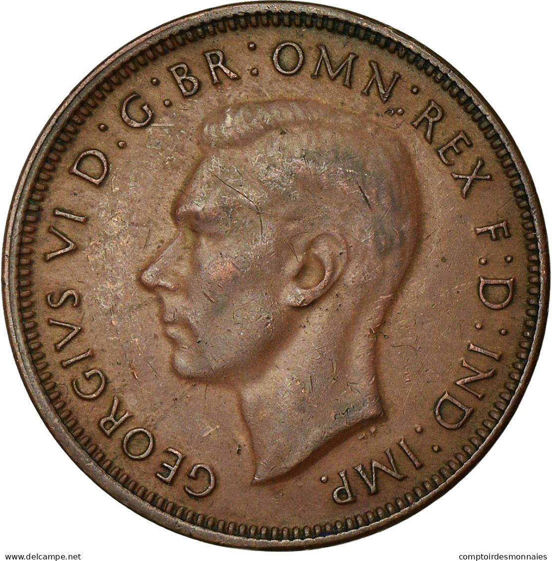 Monnaie, Australie, George VI, 1/2 Penny, 1943, TTB, Bronze, KM:41 - ½ Penny