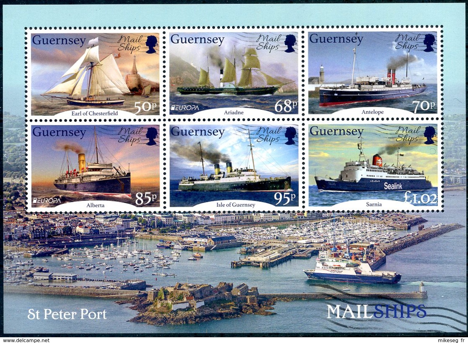 Europa 2020 - Guernsey Guernesey - Mail Ships Feuillet ** - 2020