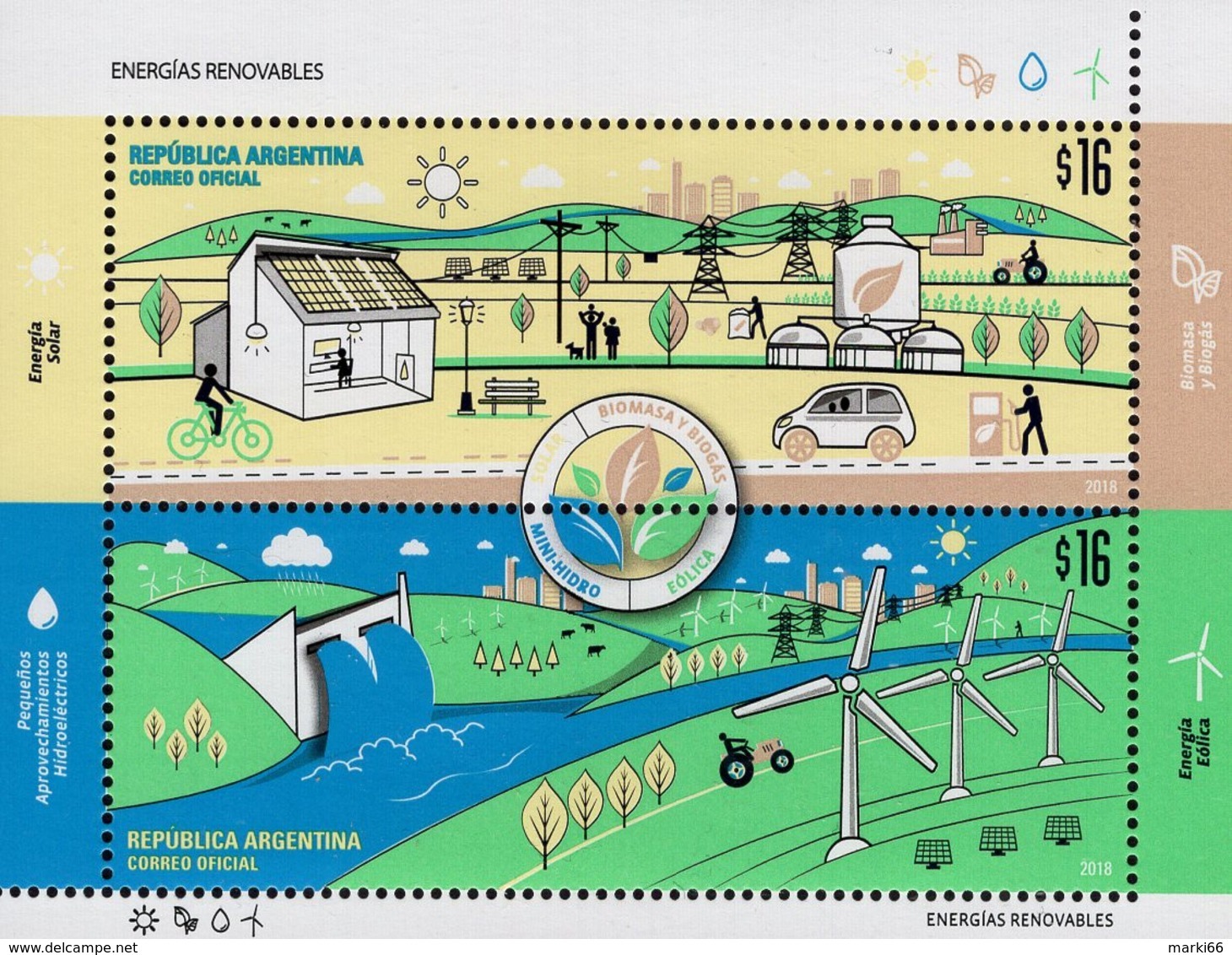 Argentina - 2018 - Renewable Energy - Mint Souvenir Sheet - Unused Stamps